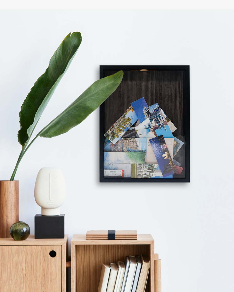 Shadow Box Frame Wood Collection Case With Slot on top - 5 Sizes Available