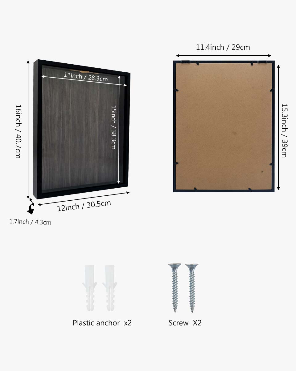 Shadow Box Frame Wood Collection Case With Slot on top - 5 Sizes Available