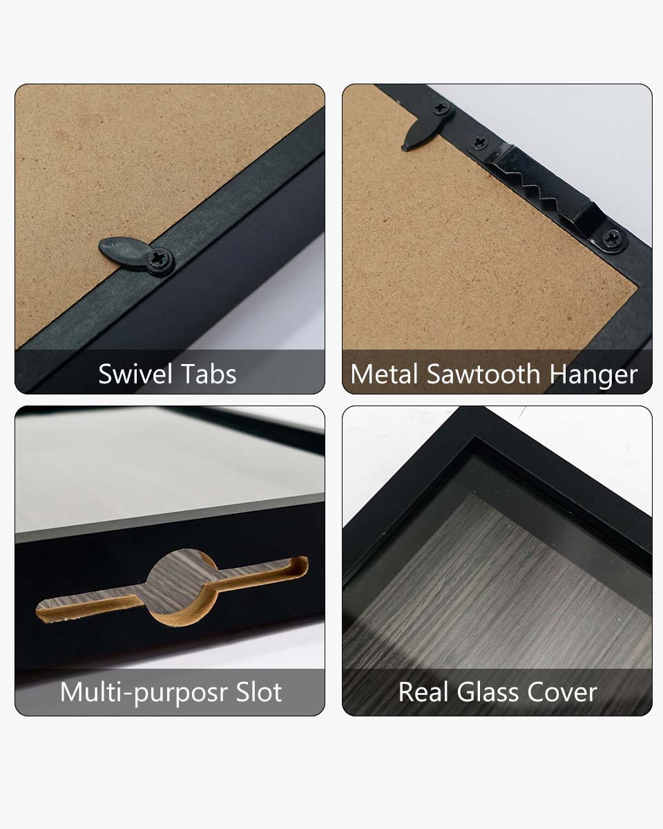 Shadow Box Frame Wood Collection Case With Slot on top - 5 Sizes Available
