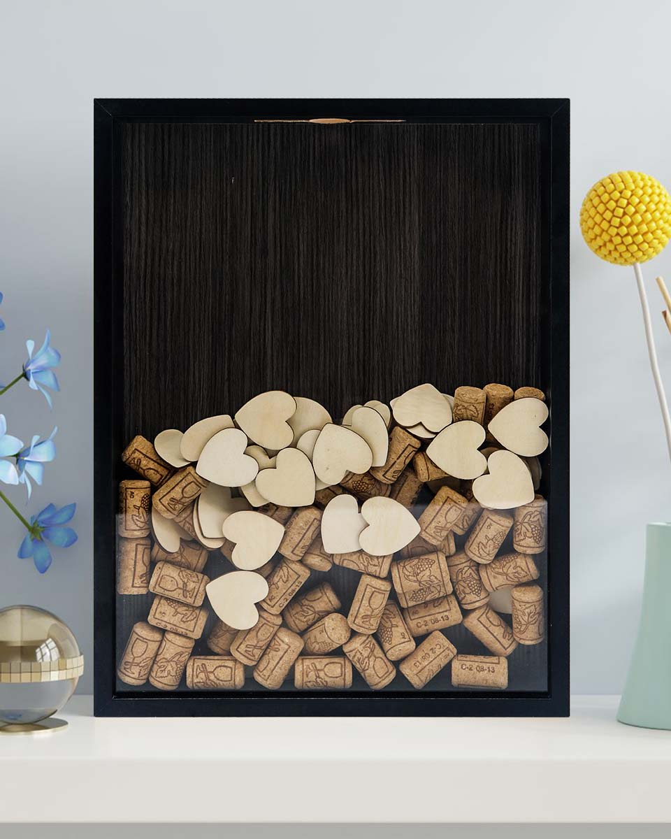 Shadow Box Frame Wood Collection Case With Slot on top - 5 Sizes Available