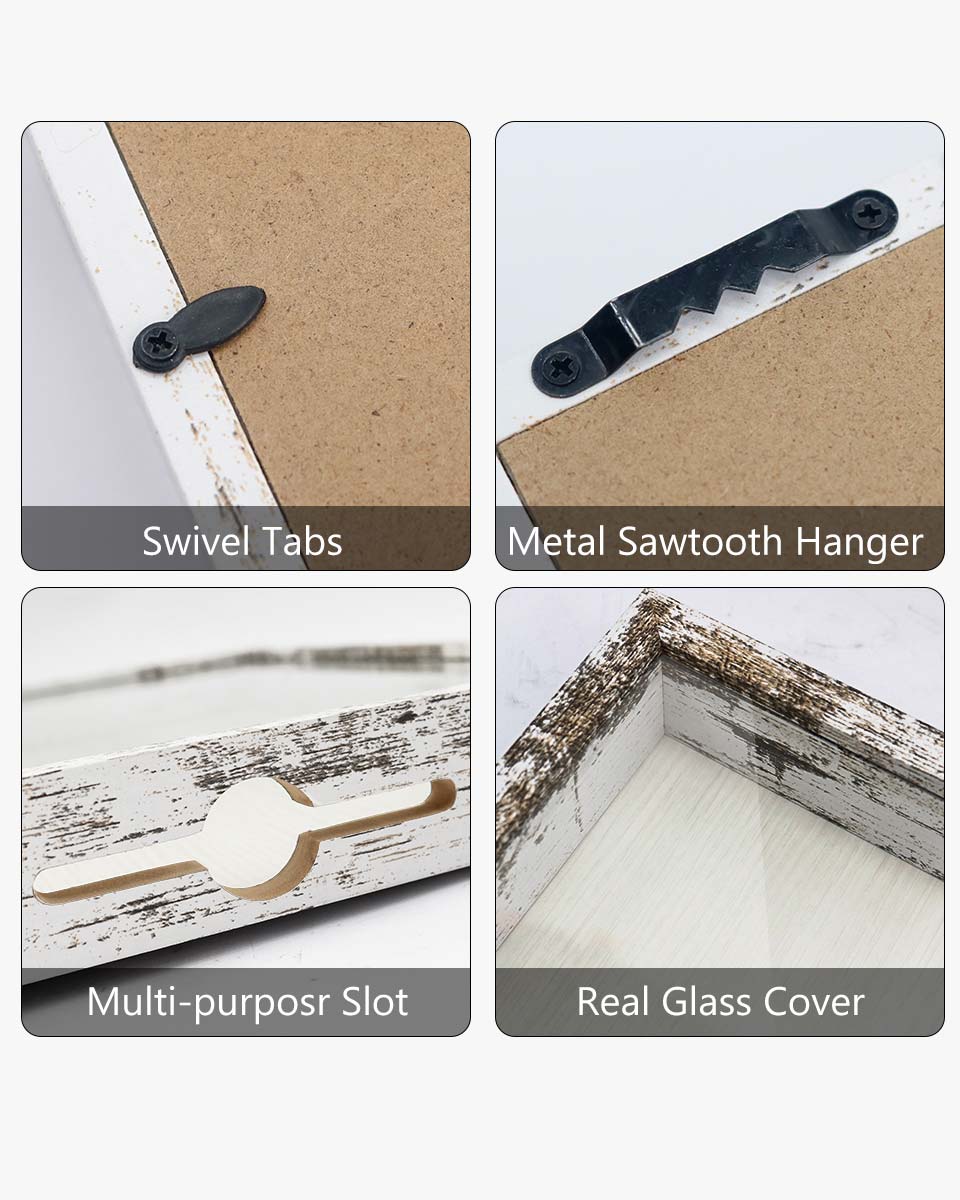 Shadow Box Frame White Wood Collection Case With Slot on top - 5 Sizes Available
