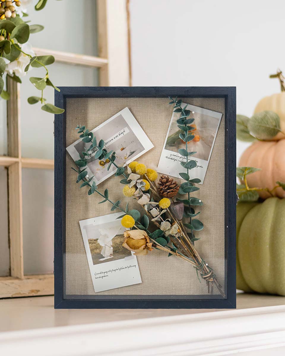 Rustic Black Real Glass Shadow Box Frame Window Door With Hinge in 5 Sizes