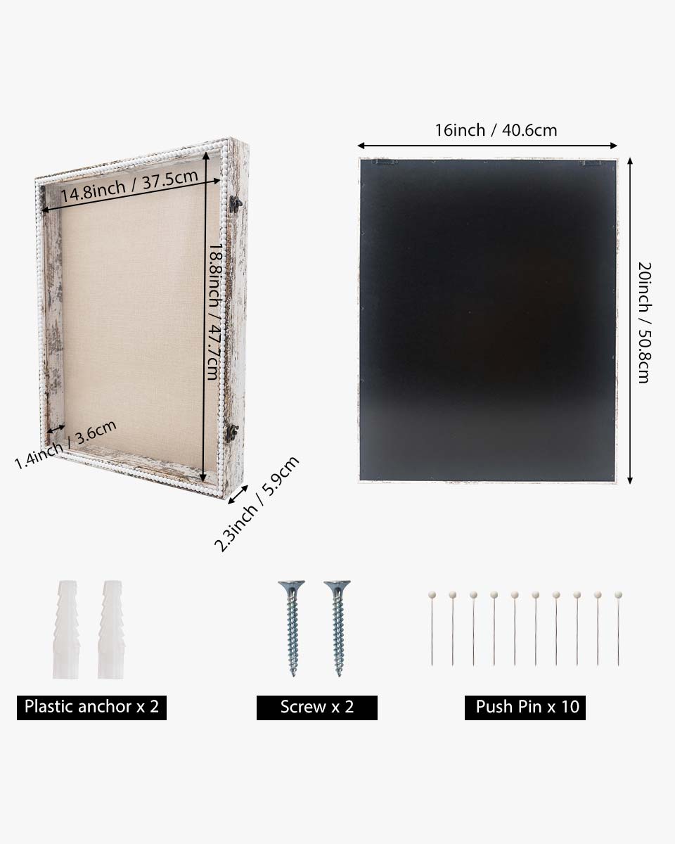 White Deep Front Open with Hinge Beaded Designed Picture Shadow Box with Linen Back in 3 Sizes