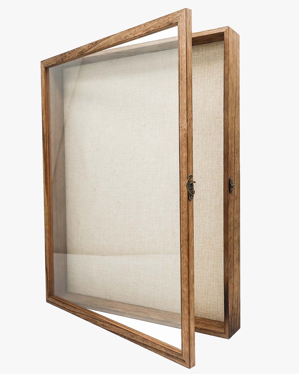 Carbonized Black Shadow Box Frame Real Glass Window Door with Hinge - 6 Sizes Available