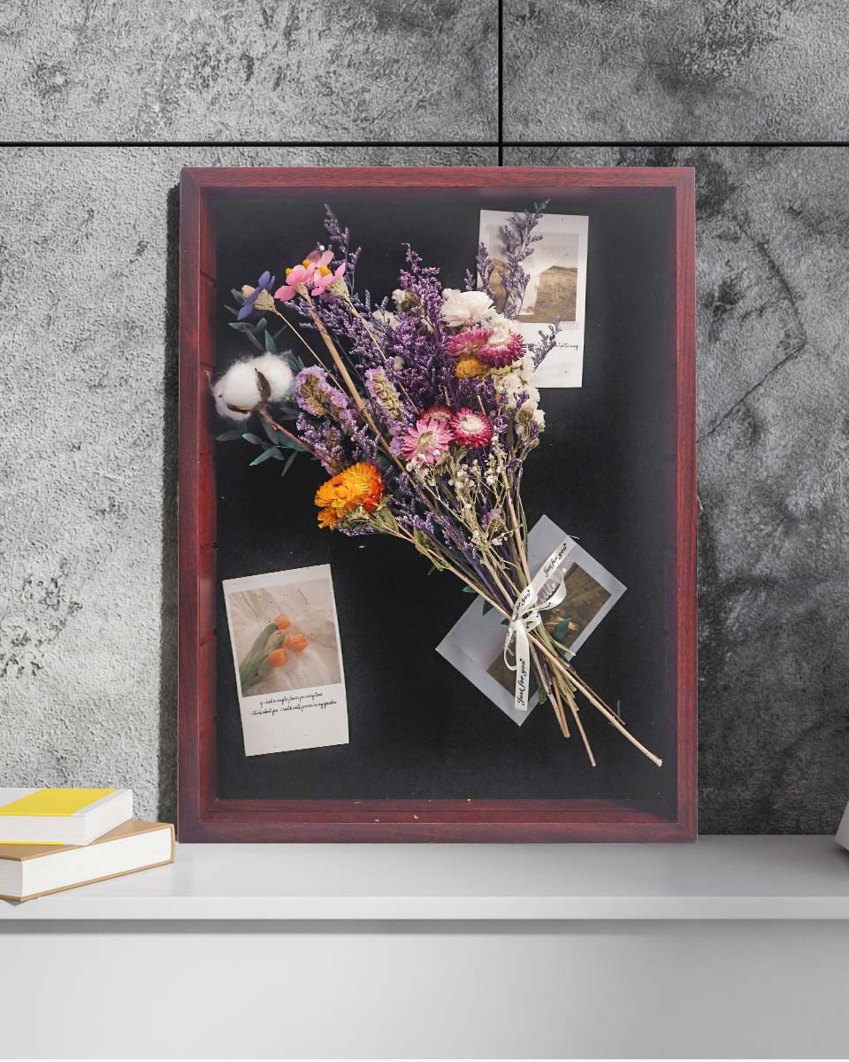 Red Shadow Box Frame Real Glass Window Door with Removable Shelves in 4 Sizes