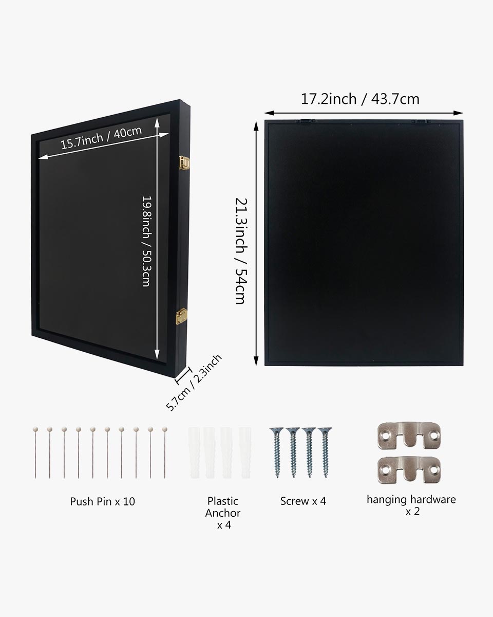 17x21 Graduation Shadow Box Frame for Cap Gown Diploma Stole Cords Wood Display Case with Stick Pins & Hanging Hardware