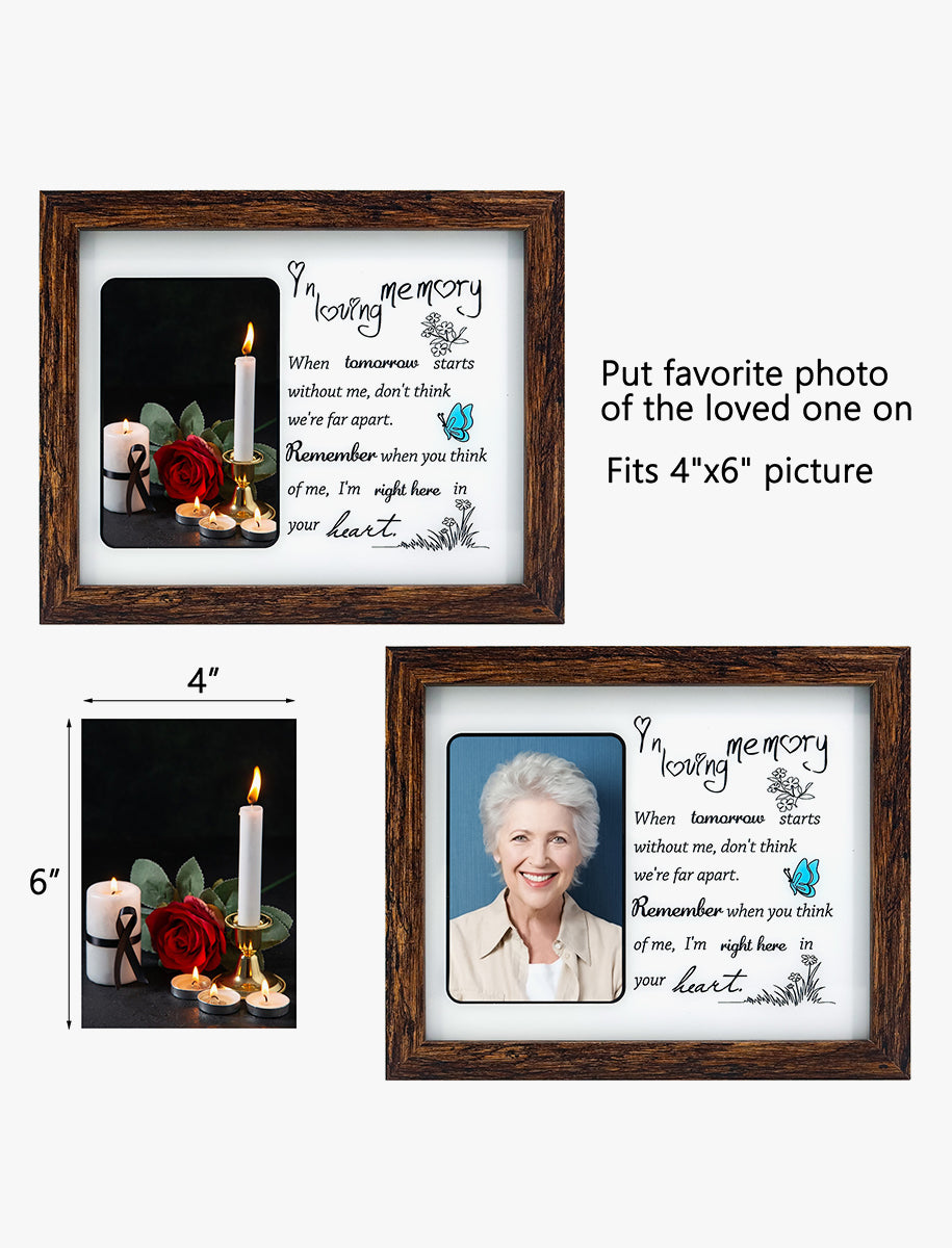 LED Memorial Shadow Box Frame For  4x6 Picture - 2 Colors Available