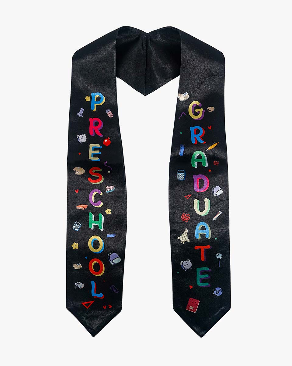 Preschool Graduation Printed Kids Sash Stole – 3 Colors Available