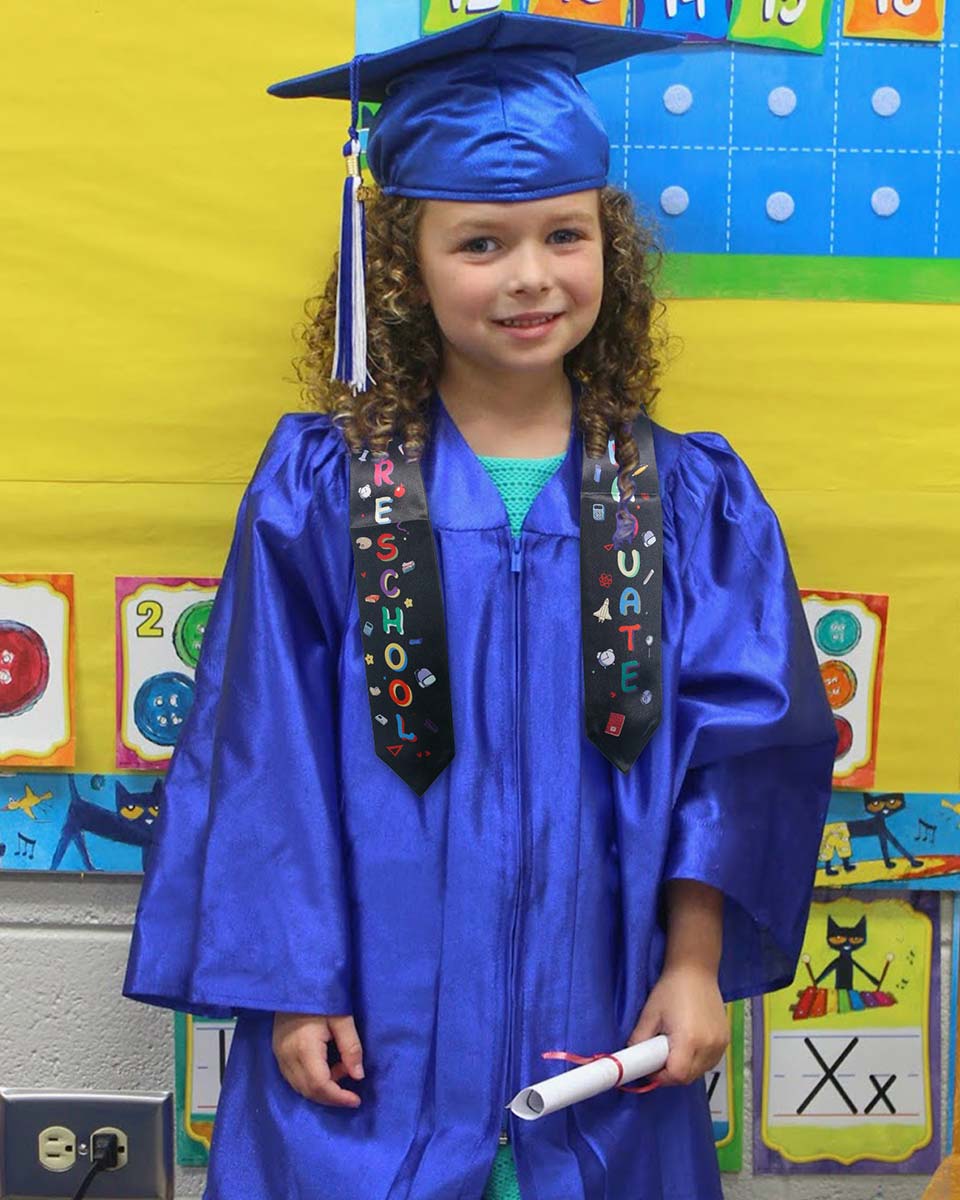 Preschool Graduation Printed Kids Sash Stole – 3 Colors Available