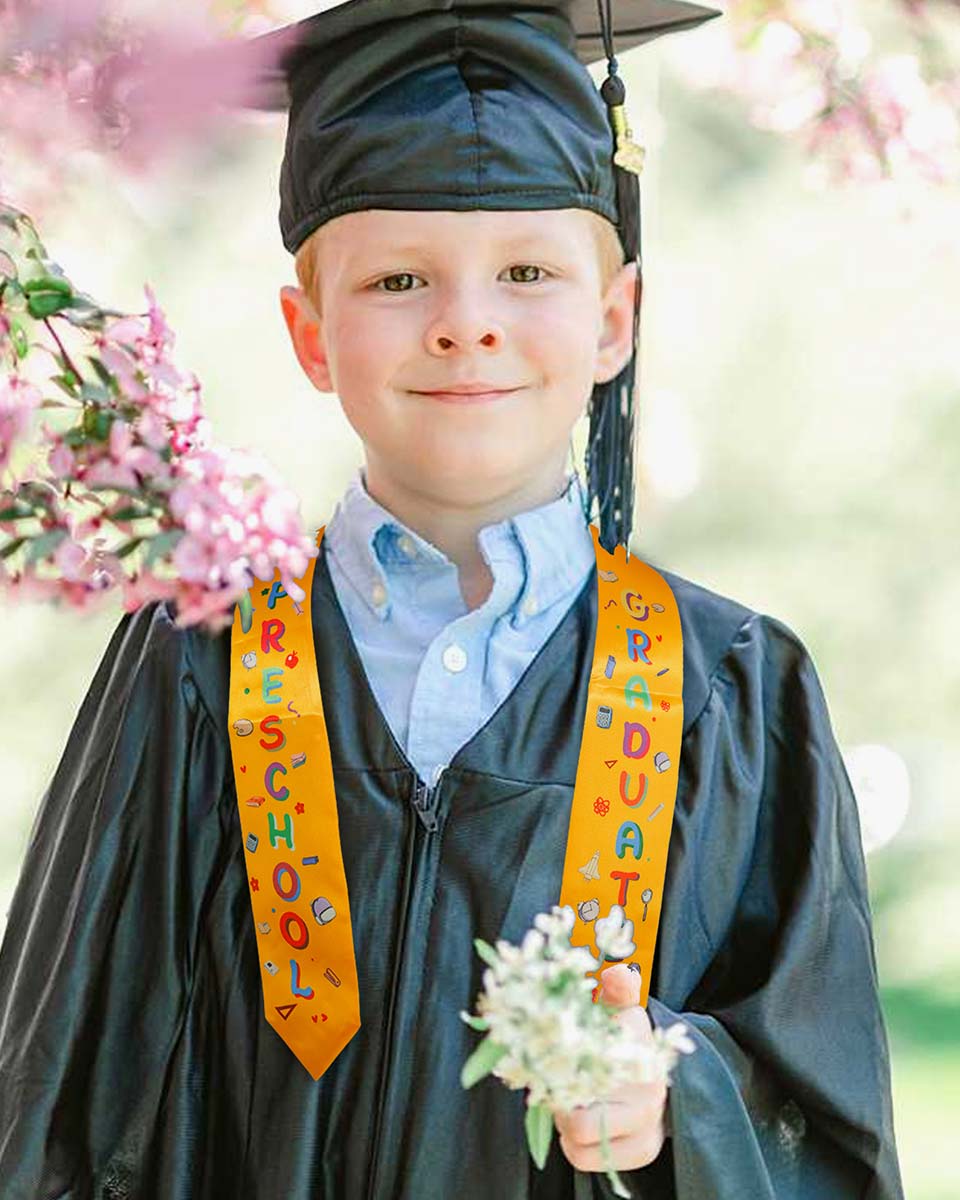 Preschool Graduation Printed Kids Sash Stole – 3 Colors Available