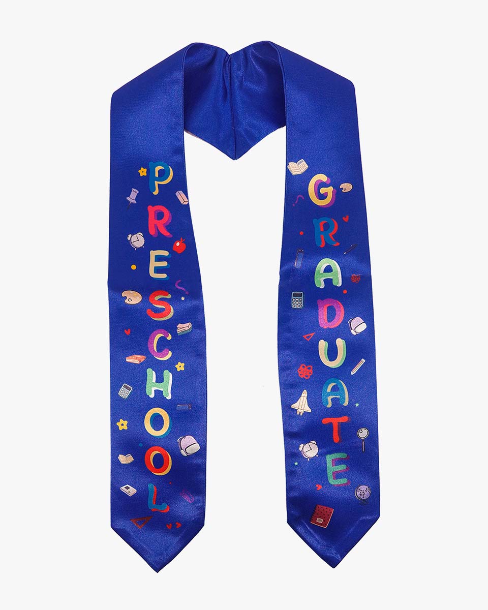 Preschool Graduation Printed Kids Sash Stole – 3 Colors Available