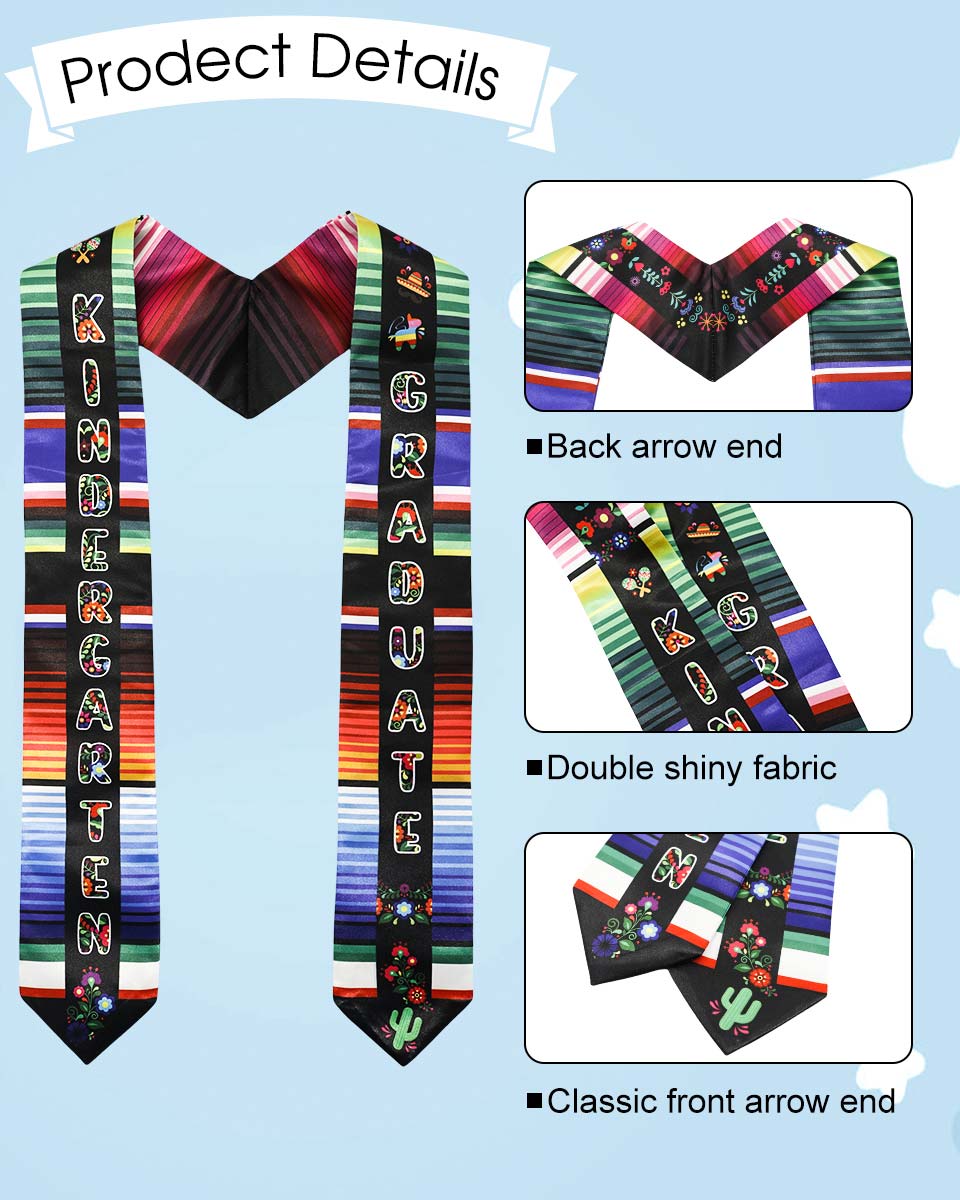 Mexican Preschool Kindergarten Printed Graduation Stole for Kids