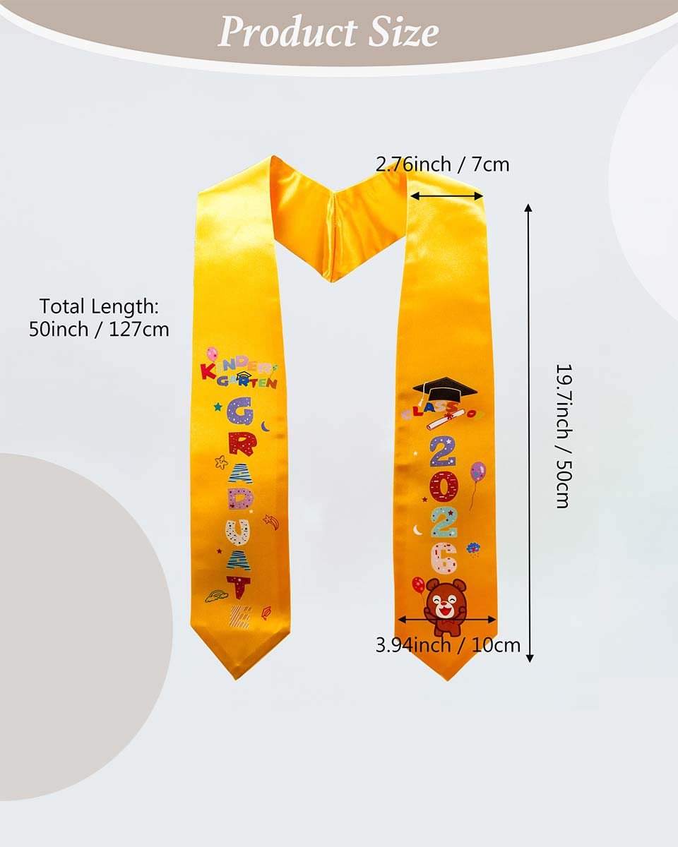 Class of 2026 Preschool Kindergarten Owl Printed Graduation Stole 50" Long - Various Colors & Styles Available