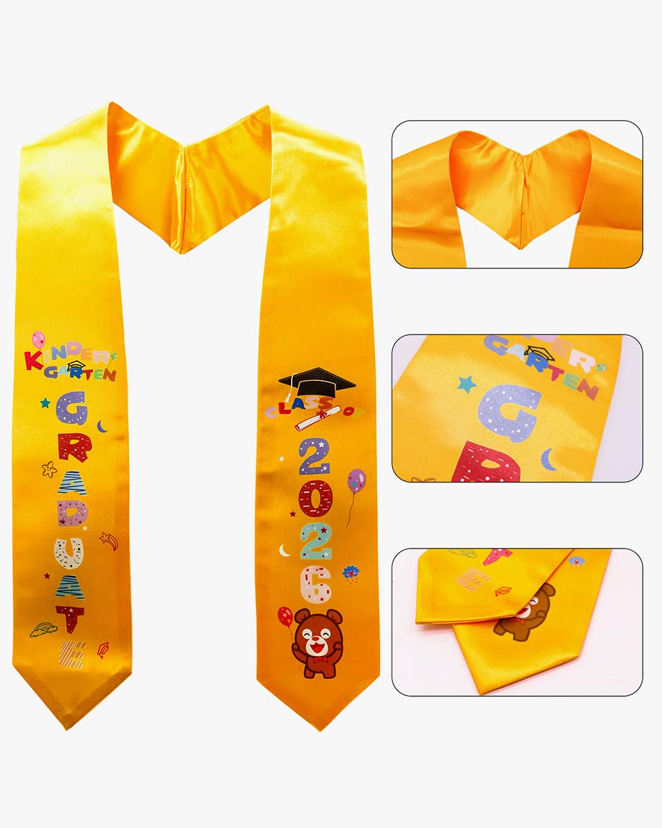 Class of 2026 Preschool Kindergarten Owl Printed Graduation Stole 50" Long - Various Colors & Styles Available