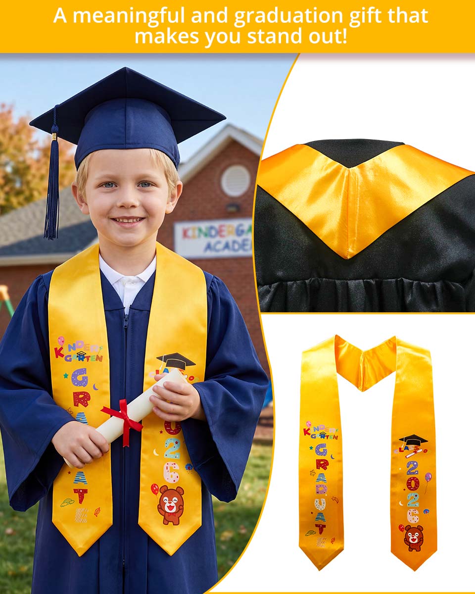 Class of 2026 Preschool Kindergarten Owl Printed Graduation Stole 50" Long - Various Colors & Styles Available