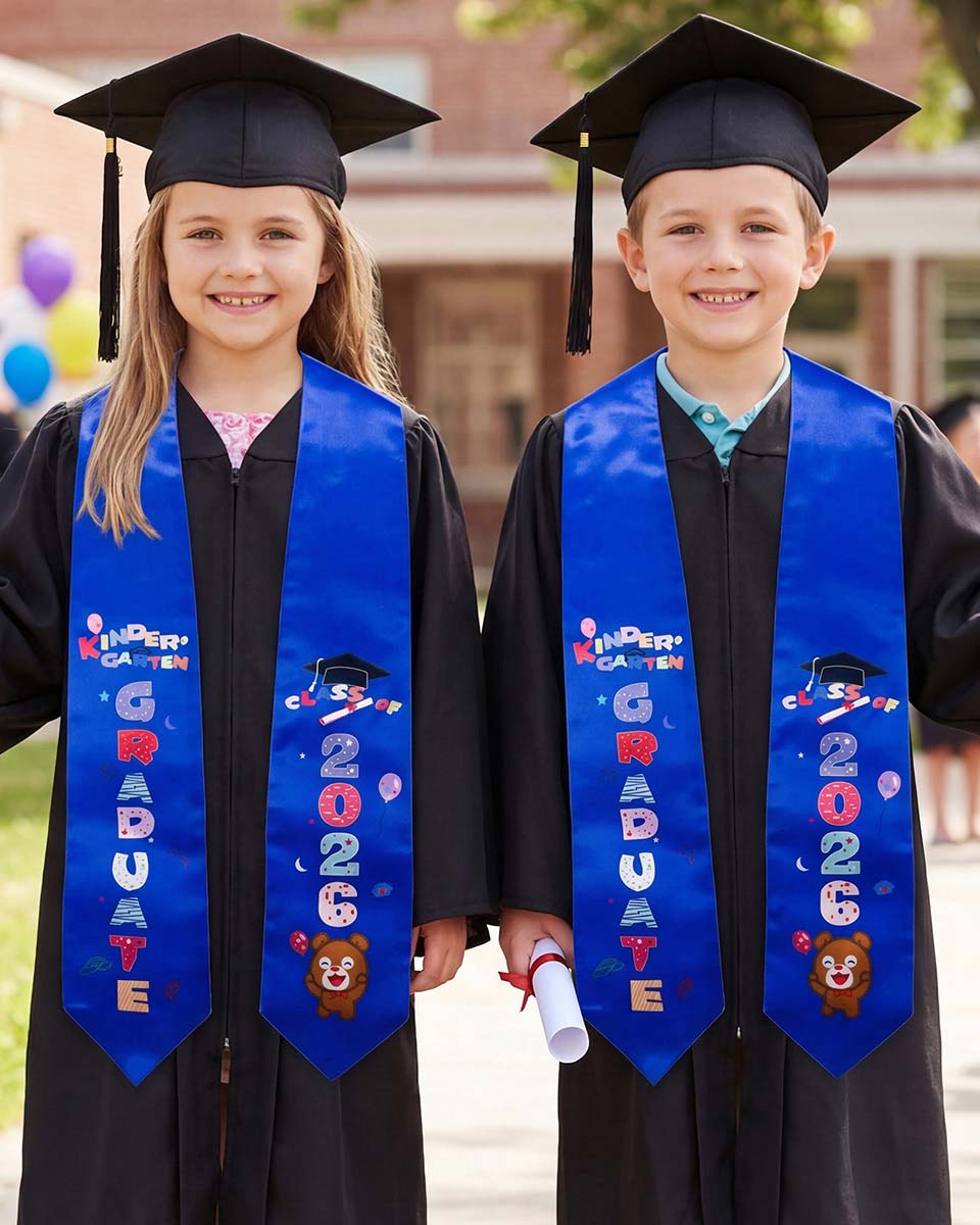 Class of 2026 Preschool Kindergarten Owl Printed Graduation Stole 50" Long - Various Colors & Styles Available