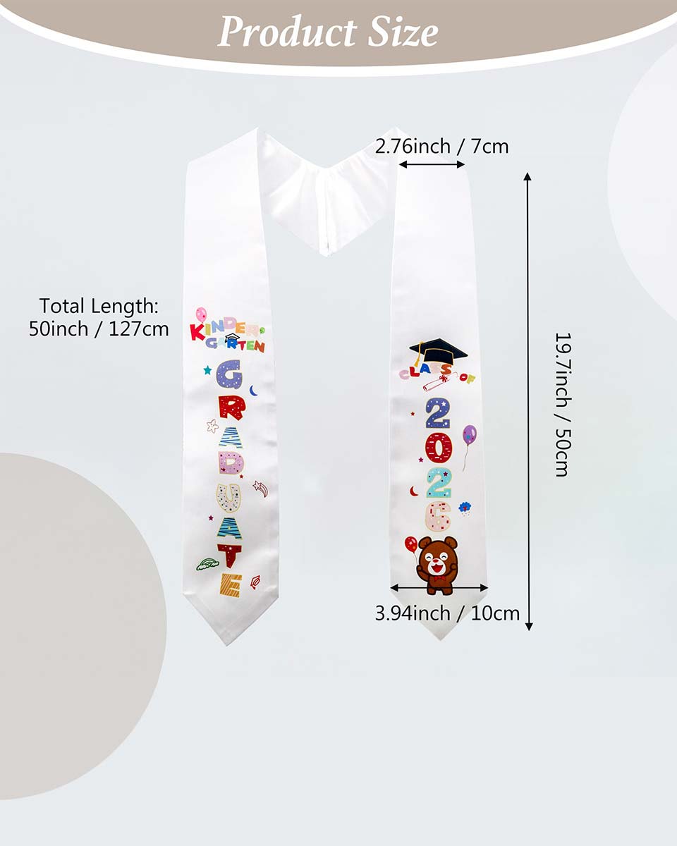 Class of 2026 Preschool Kindergarten Owl Printed Graduation Stole 50" Long - Various Colors & Styles Available