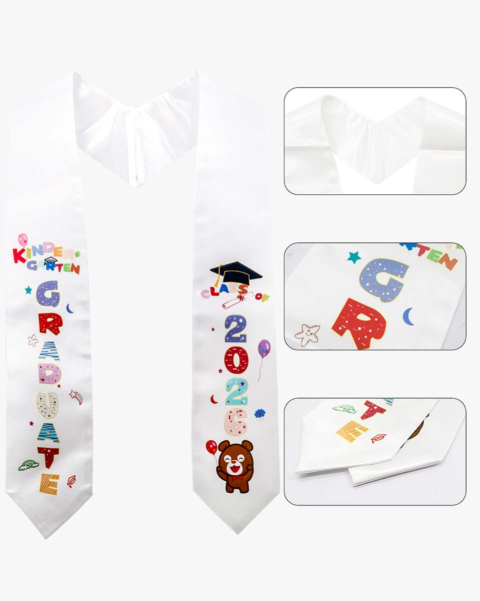 Class of 2026 Preschool Kindergarten Owl Printed Graduation Stole 50" Long - Various Colors & Styles Available