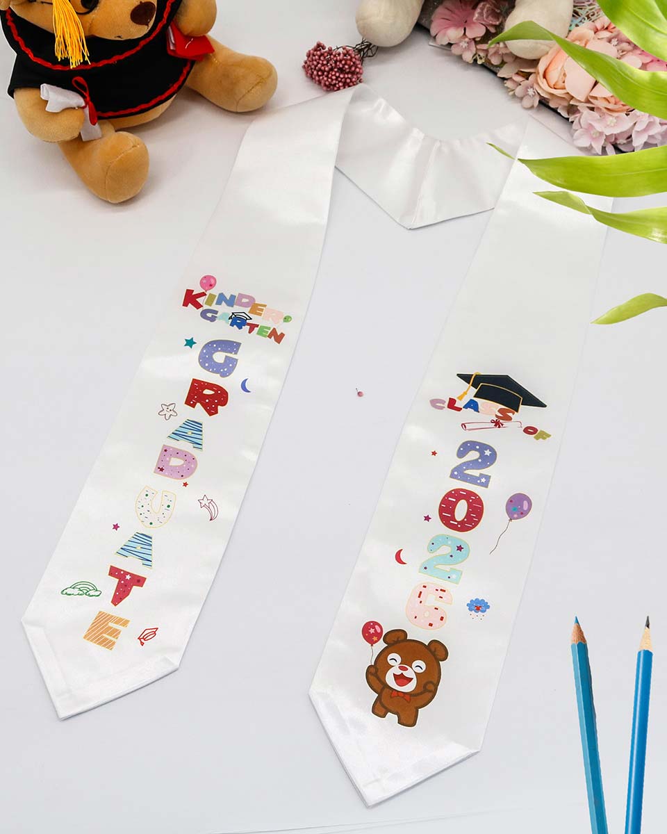 Class of 2026 Preschool Kindergarten Owl Printed Graduation Stole 50" Long - Various Colors & Styles Available