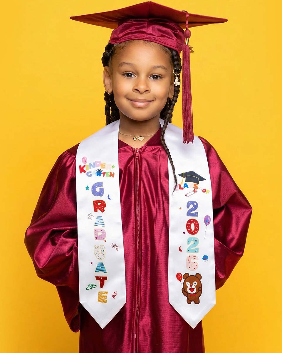 Class of 2026 Preschool Kindergarten Owl Printed Graduation Stole 50" Long - Various Colors & Styles Available