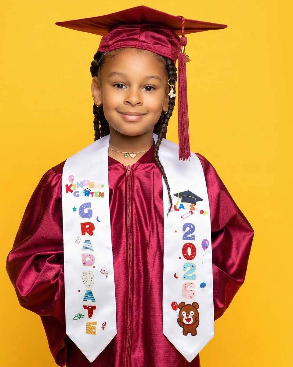 Class of 2026 Preschool Kindergarten Owl Printed Graduation Stole 50" Long - Various Colors & Styles Available