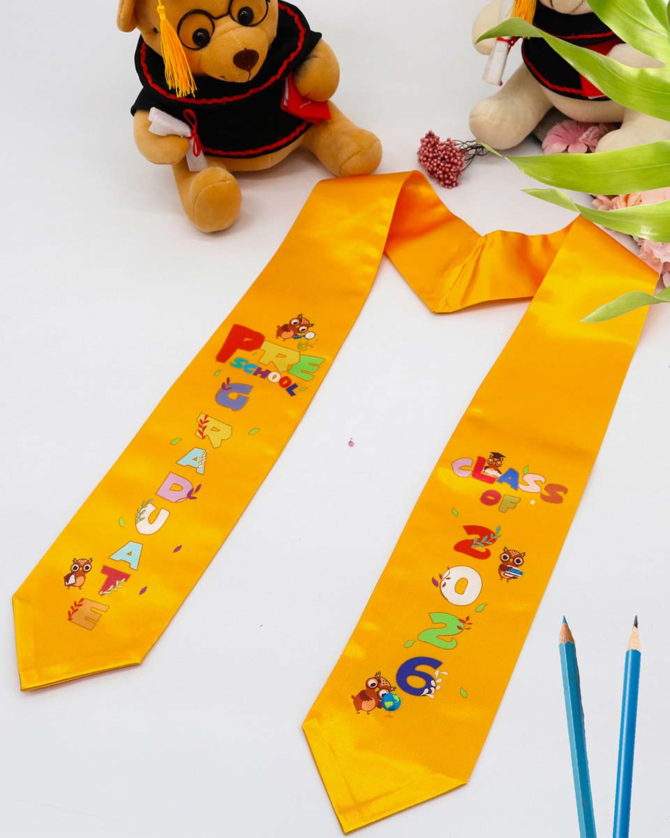 Class of 2026 Preschool Kindergarten Owl Printed Graduation Stole 50" Long - Various Colors & Styles Available