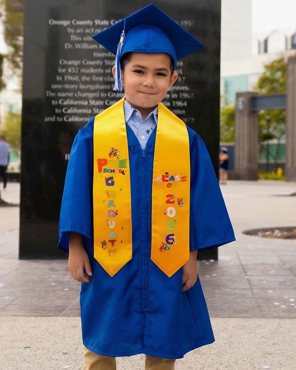 Class of 2026 Preschool Kindergarten Owl Printed Graduation Stole 50" Long - Various Colors & Styles Available