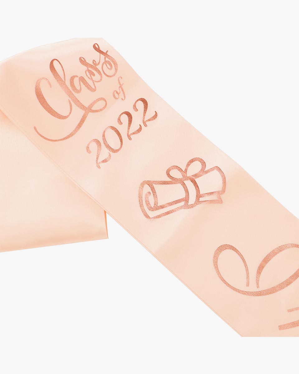 Class of 2022-2021 Graduation Sash with Glitter Letter for Graduation Party-Pink