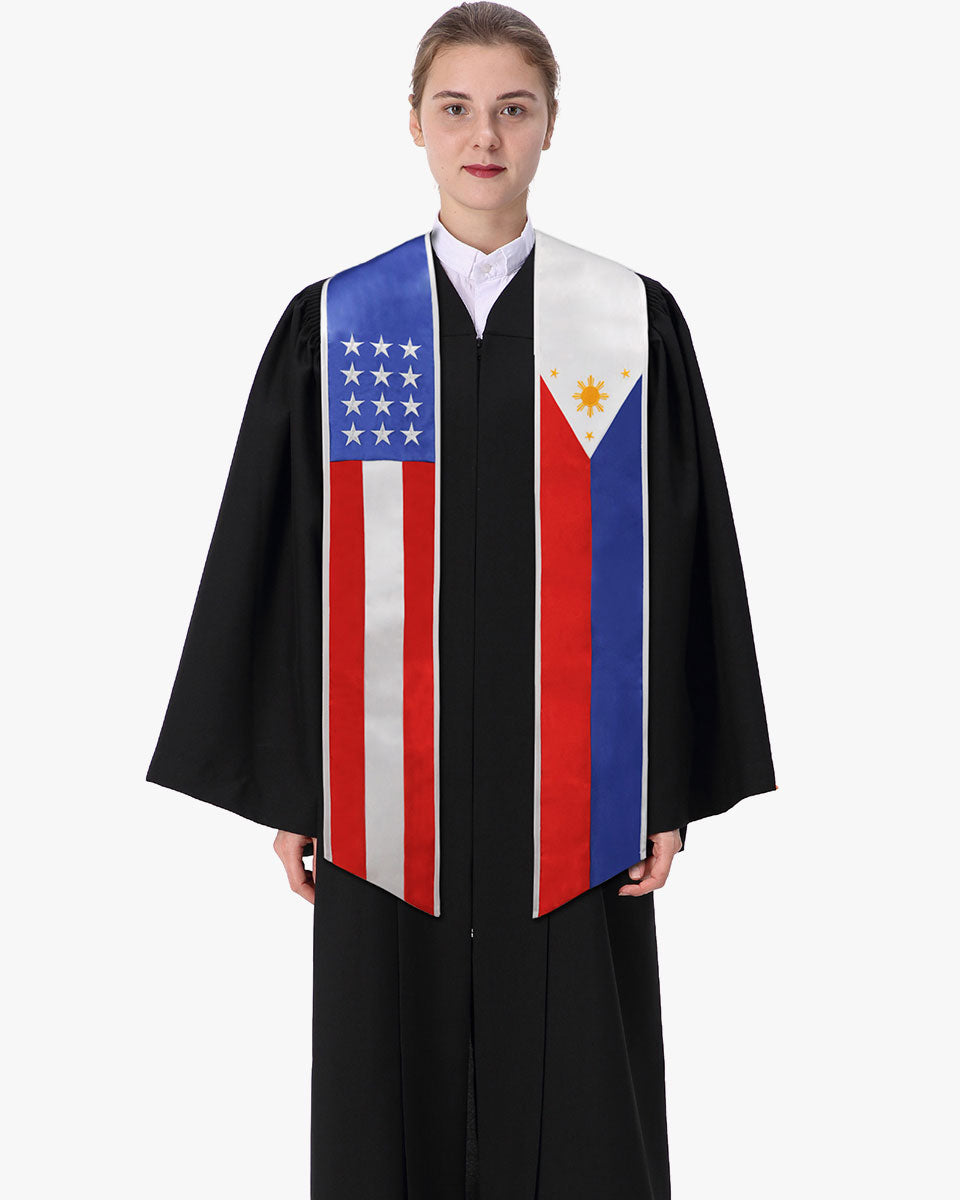 7 Mixed Flag Graduation Stoles Embroidery Sashes for Study Aboard Students