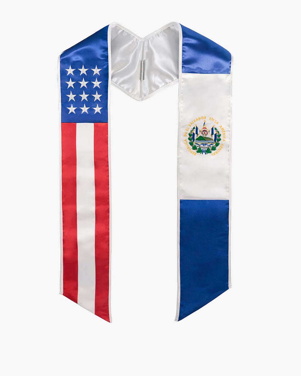 7 Mixed Flag Graduation Stoles Embroidery Sashes for Study Aboard Students