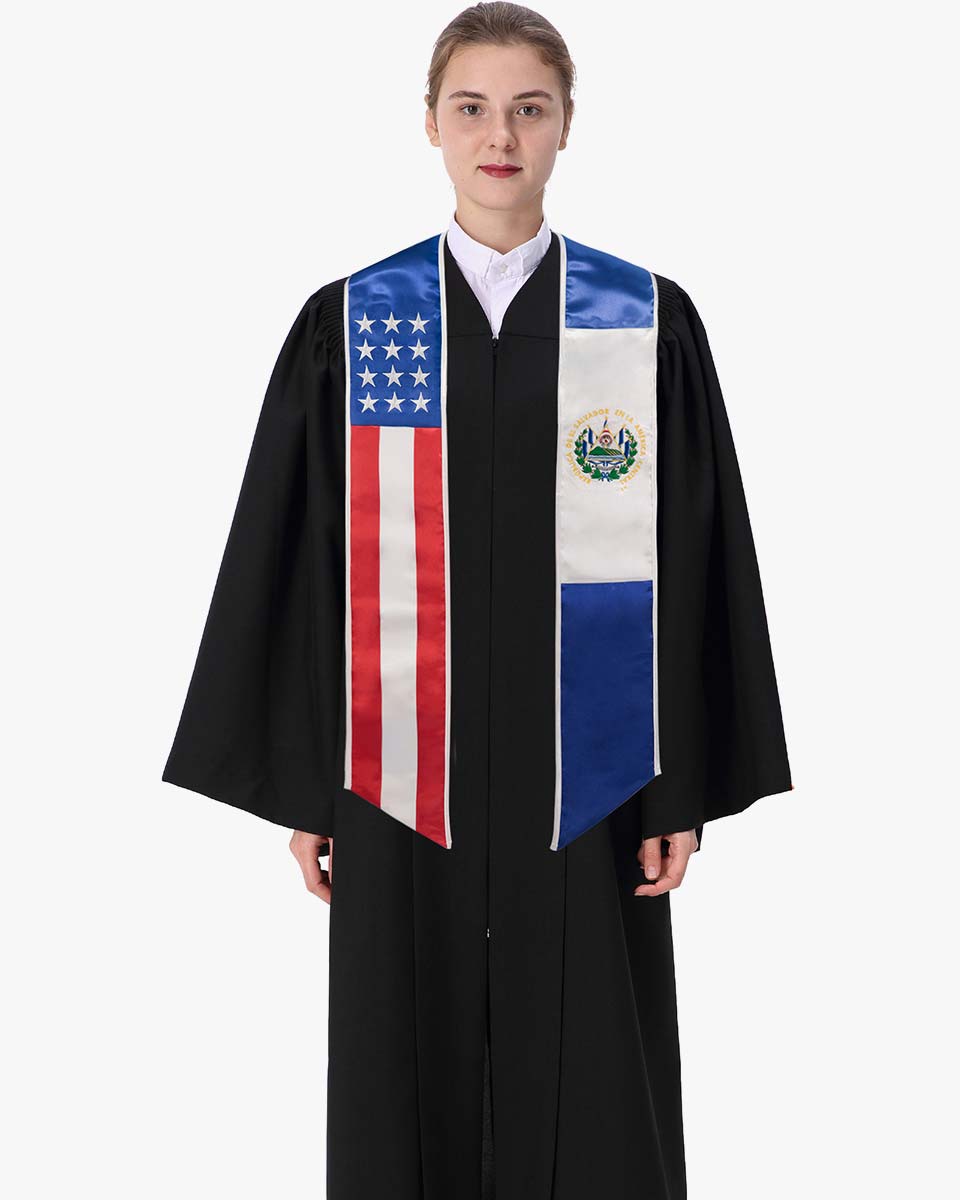 7 Mixed Flag Graduation Stoles Embroidery Sashes for Study Aboard Students
