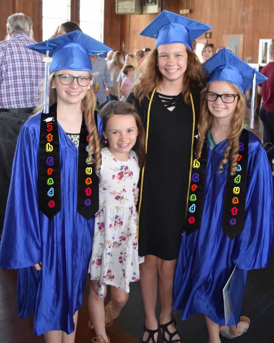 Printed Graduation Stole for 5th Grade Graduates - 3 Colors Available