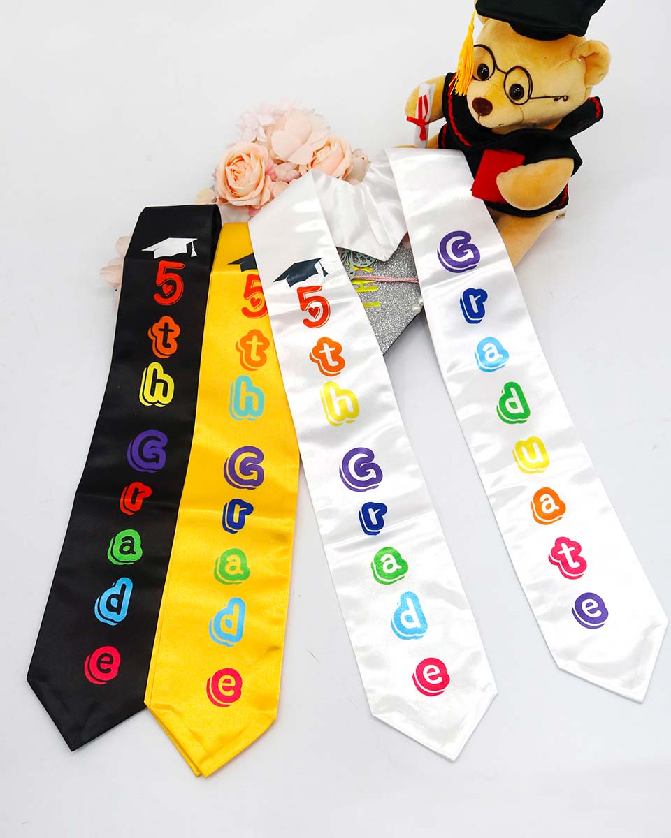 Printed Graduation Stole for 5th Grade Graduates - 3 Colors Available