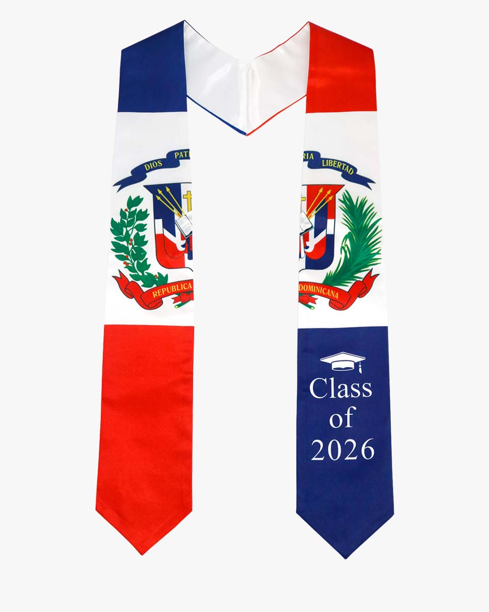 Class of 2026 Printed Flag Graduation Stole 72" - 8 Styles Available