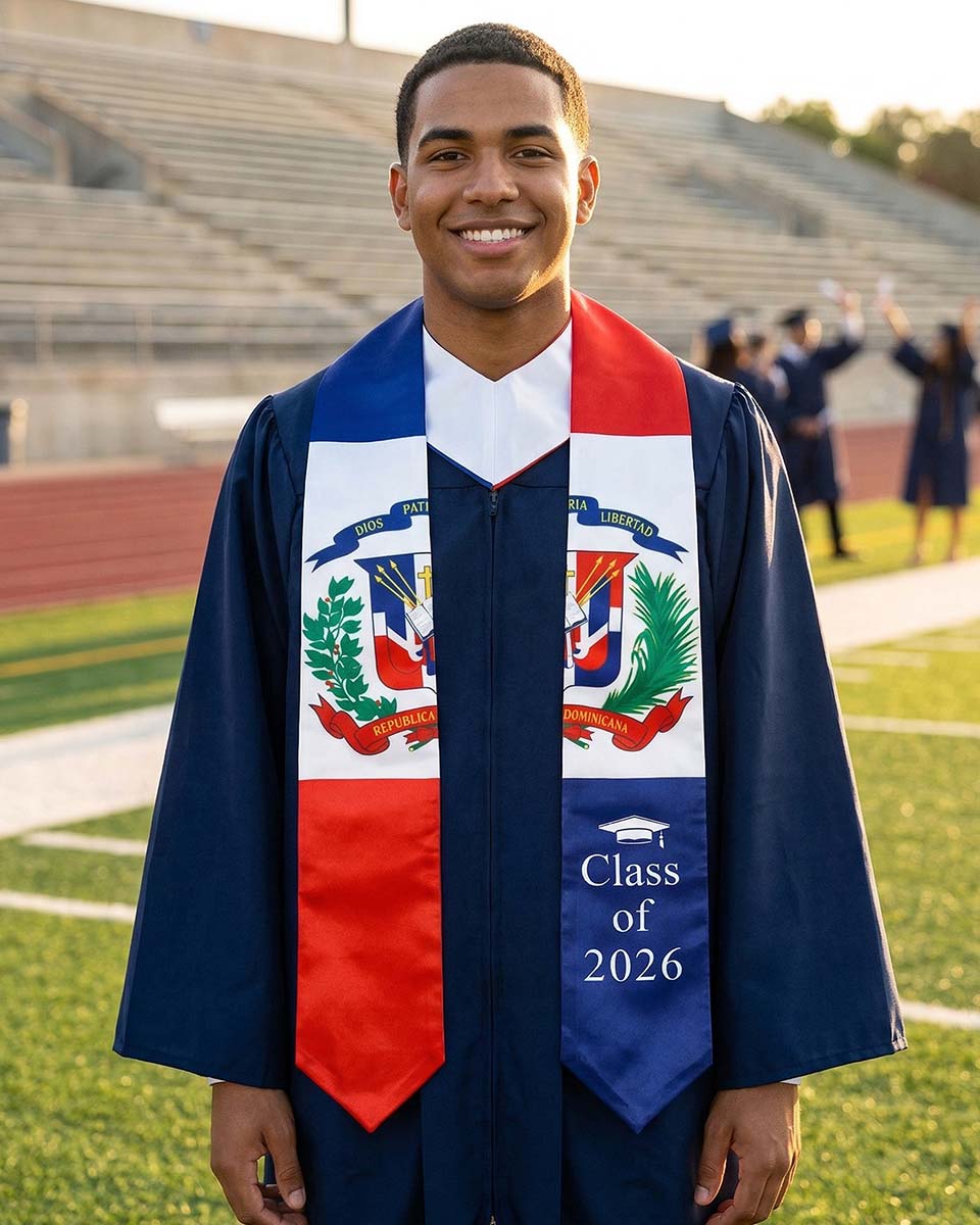 Class of 2026 Printed Flag Graduation Stole 72" - 8 Styles Available