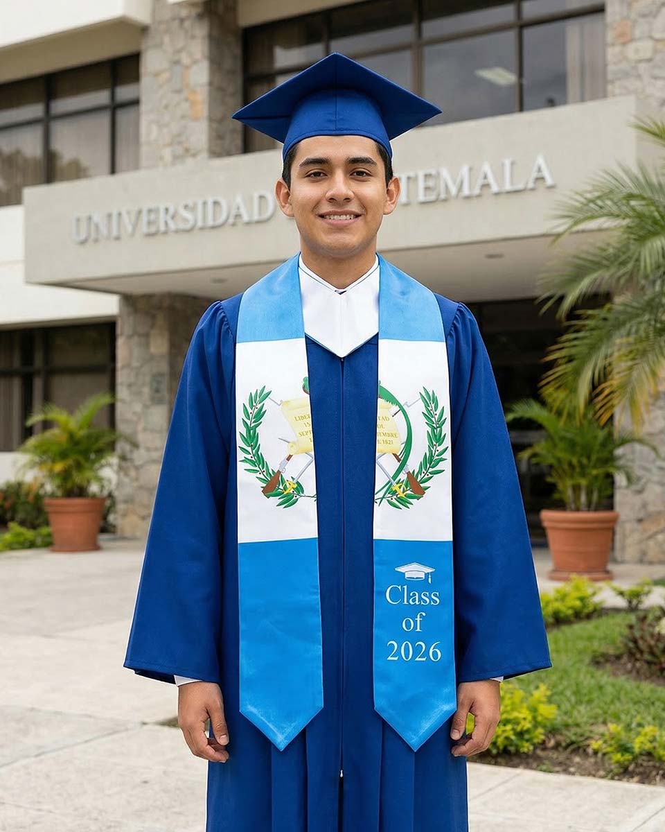 Class of 2026 Printed Flag Graduation Stole 72" - 8 Styles Available