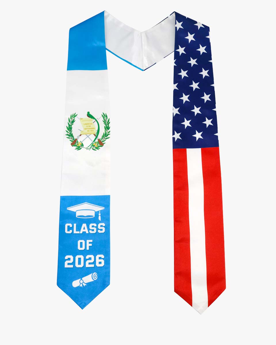 Class of 2026 Printed Flag Graduation Stole 72" - 8 Styles Available