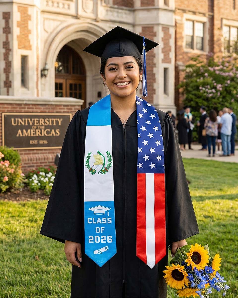 Class of 2026 Printed Flag Graduation Stole 72" - 8 Styles Available