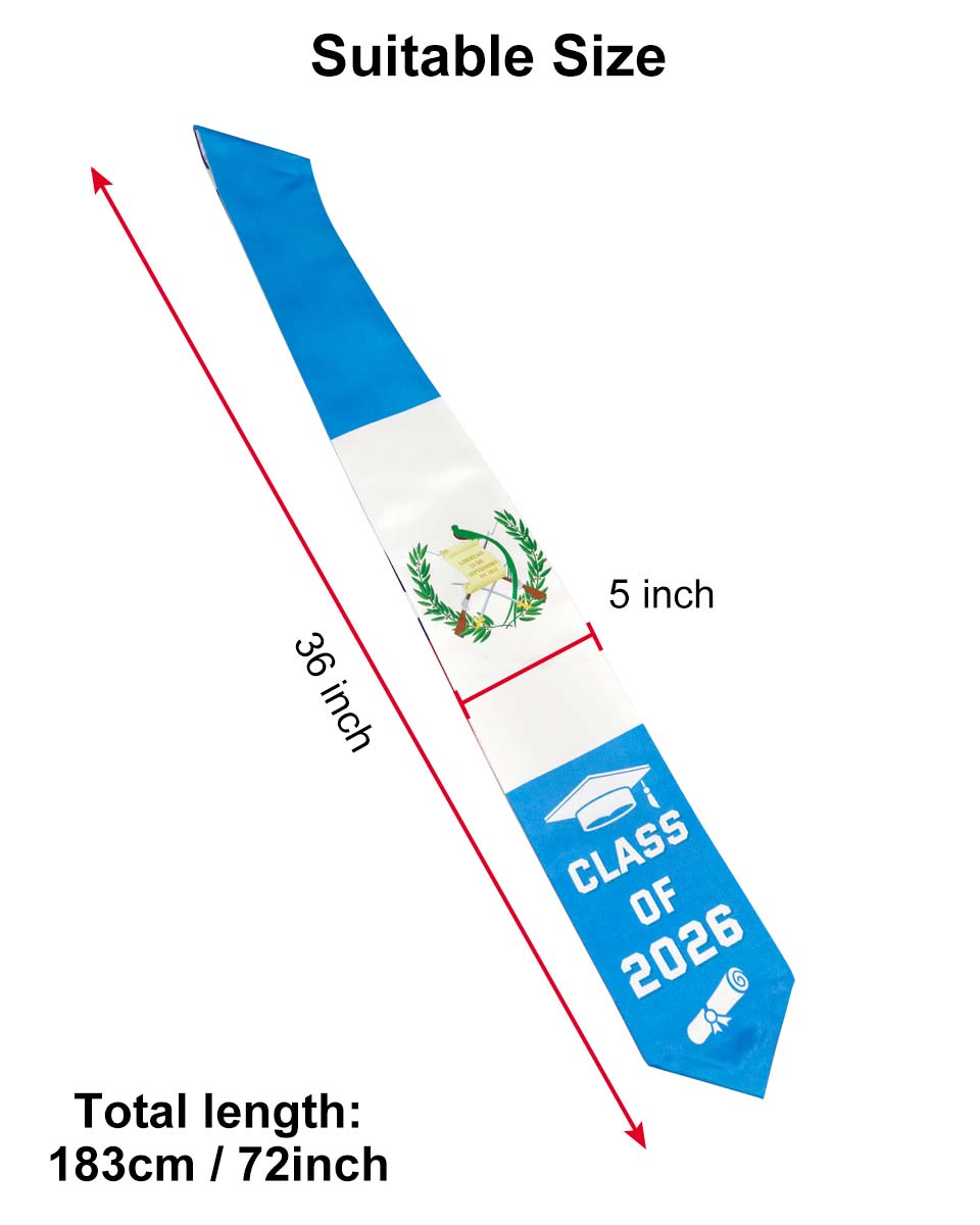 Class of 2026 Printed Flag Graduation Stole 72" - 8 Styles Available