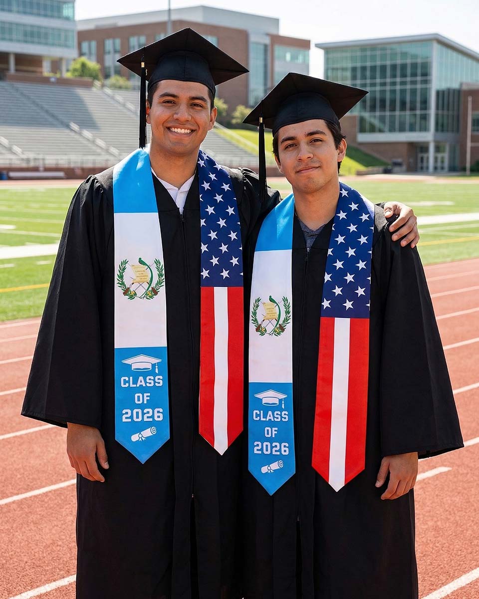 Class of 2026 Printed Flag Graduation Stole 72" - 8 Styles Available