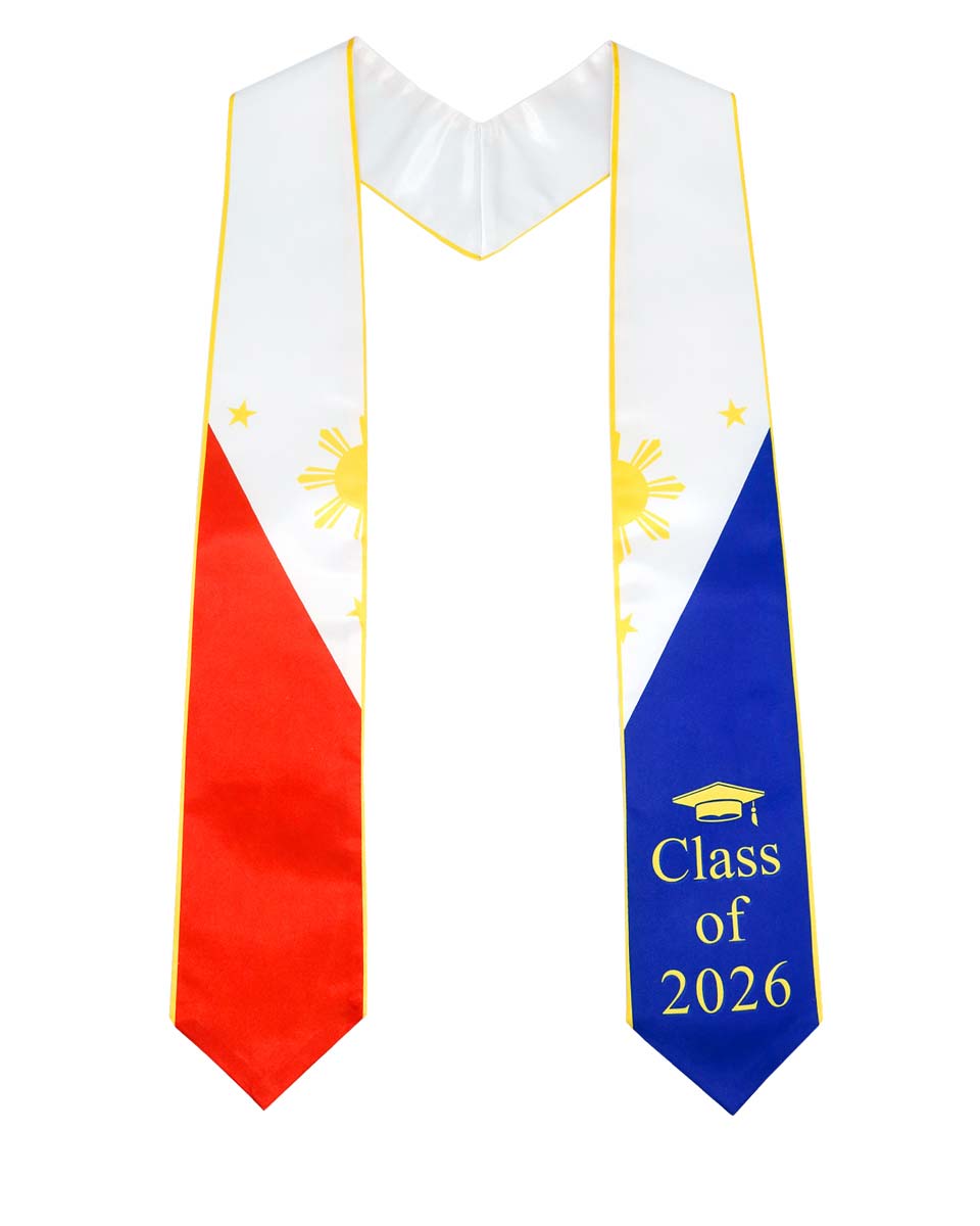 Class of 2026 Printed Flag Graduation Stole 72" - 8 Styles Available