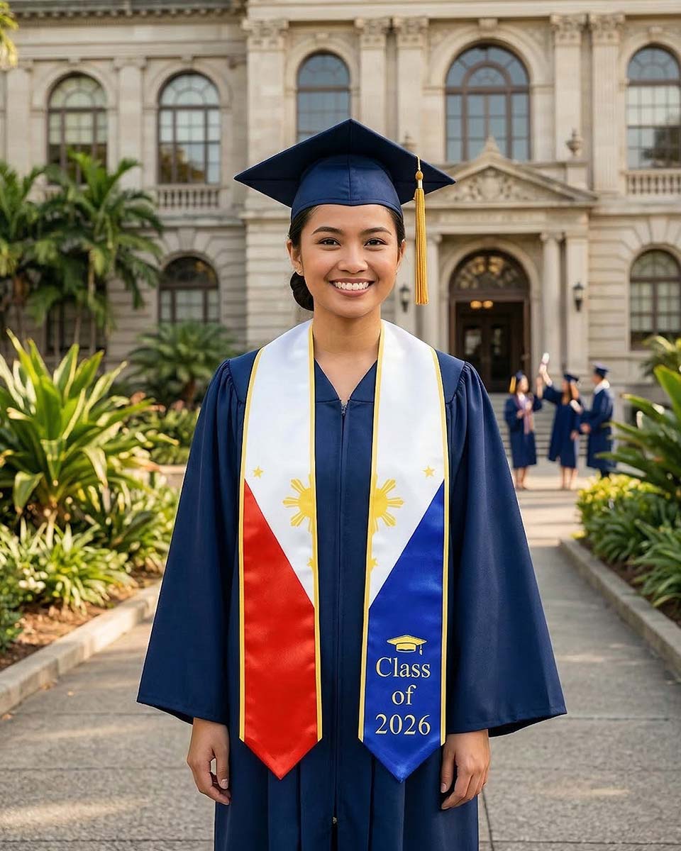 Class of 2026 Printed Flag Graduation Stole 72" - 8 Styles Available