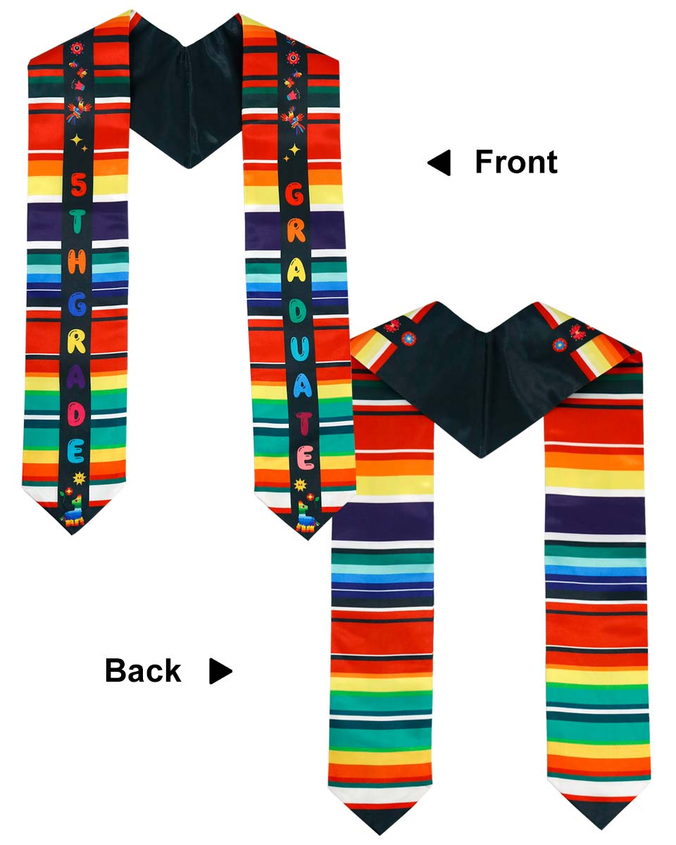 Mexico Graduation Printed Stole for 5th Grade Graduates