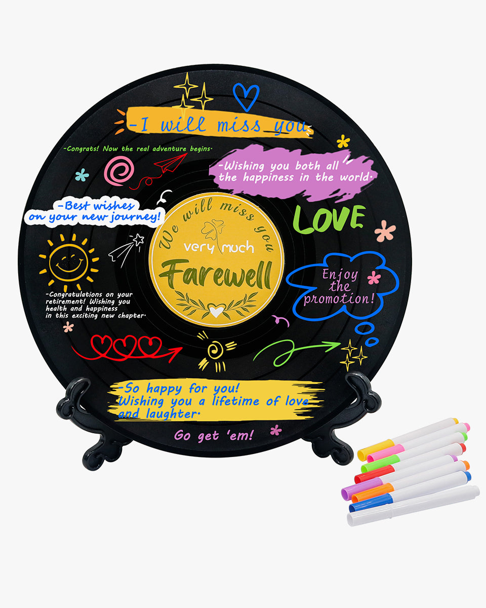 Vinyl Record Sign Poster Guest Book with Pens & Stickers - 3 Styles Available