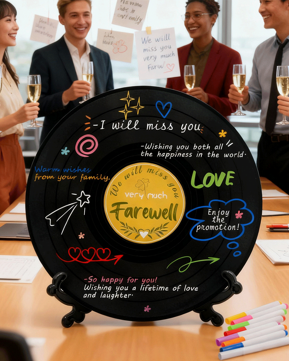 Vinyl Record Sign Poster Guest Book with Pens & Stickers - 3 Styles Available