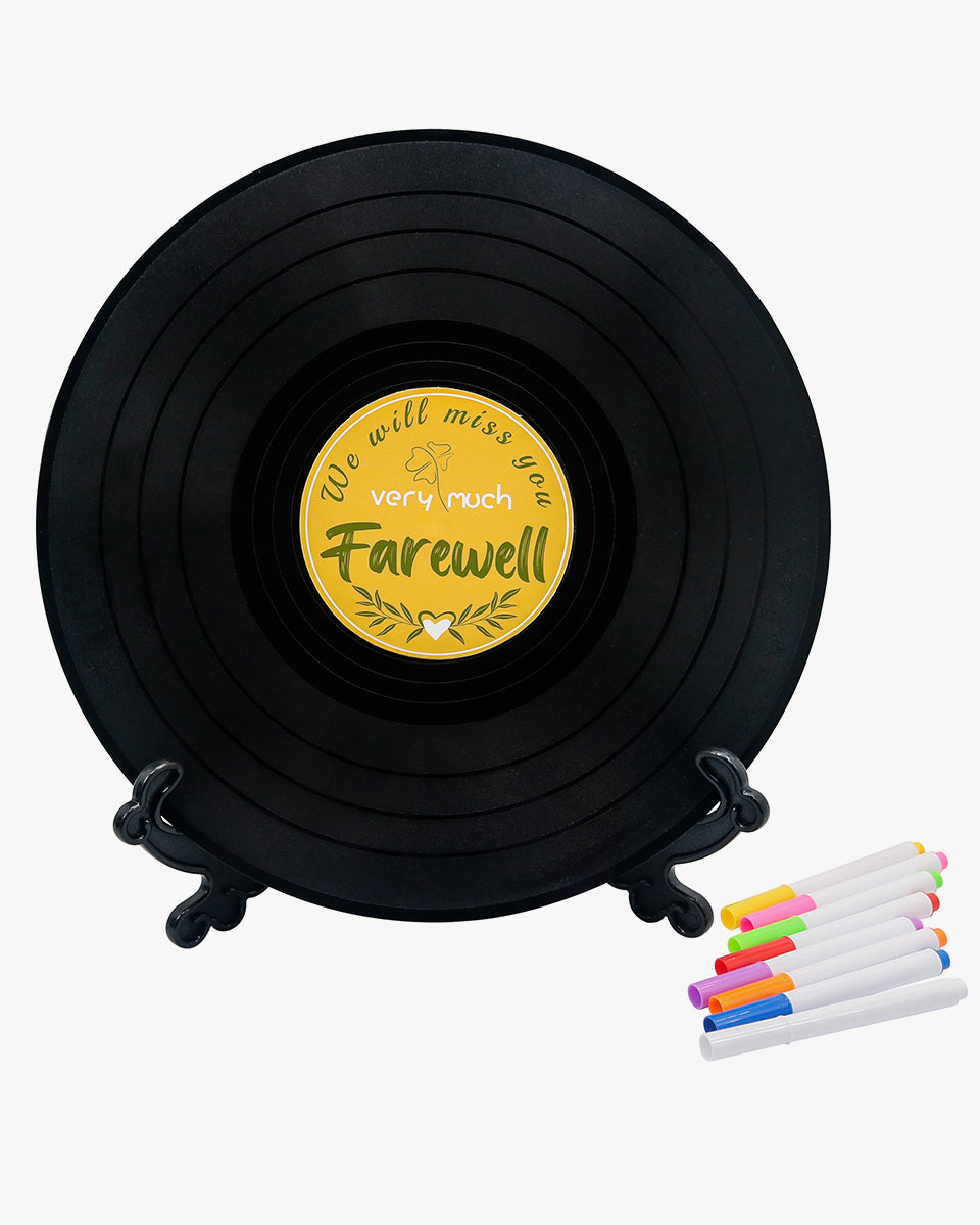 Vinyl Record Sign Poster Guest Book with Pens & Stickers - 3 Styles Available