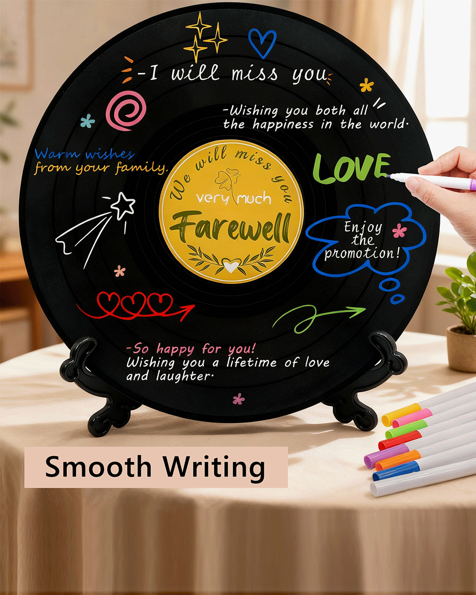 Vinyl Record Sign Poster Guest Book with Pens & Stickers - 3 Styles Available