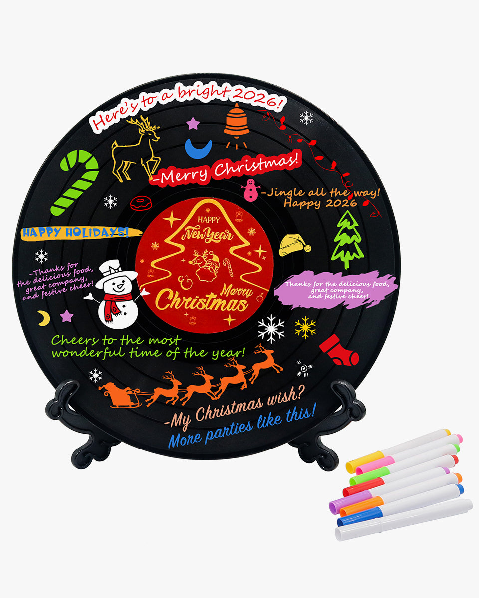 Vinyl Record Sign Poster Guest Book with Pens & Stickers - 3 Styles Available