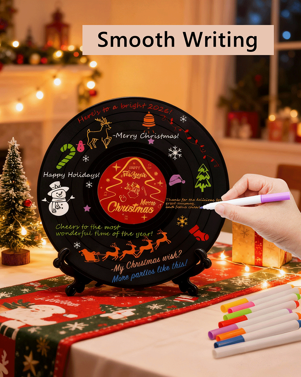 Vinyl Record Sign Poster Guest Book with Pens & Stickers - 3 Styles Available