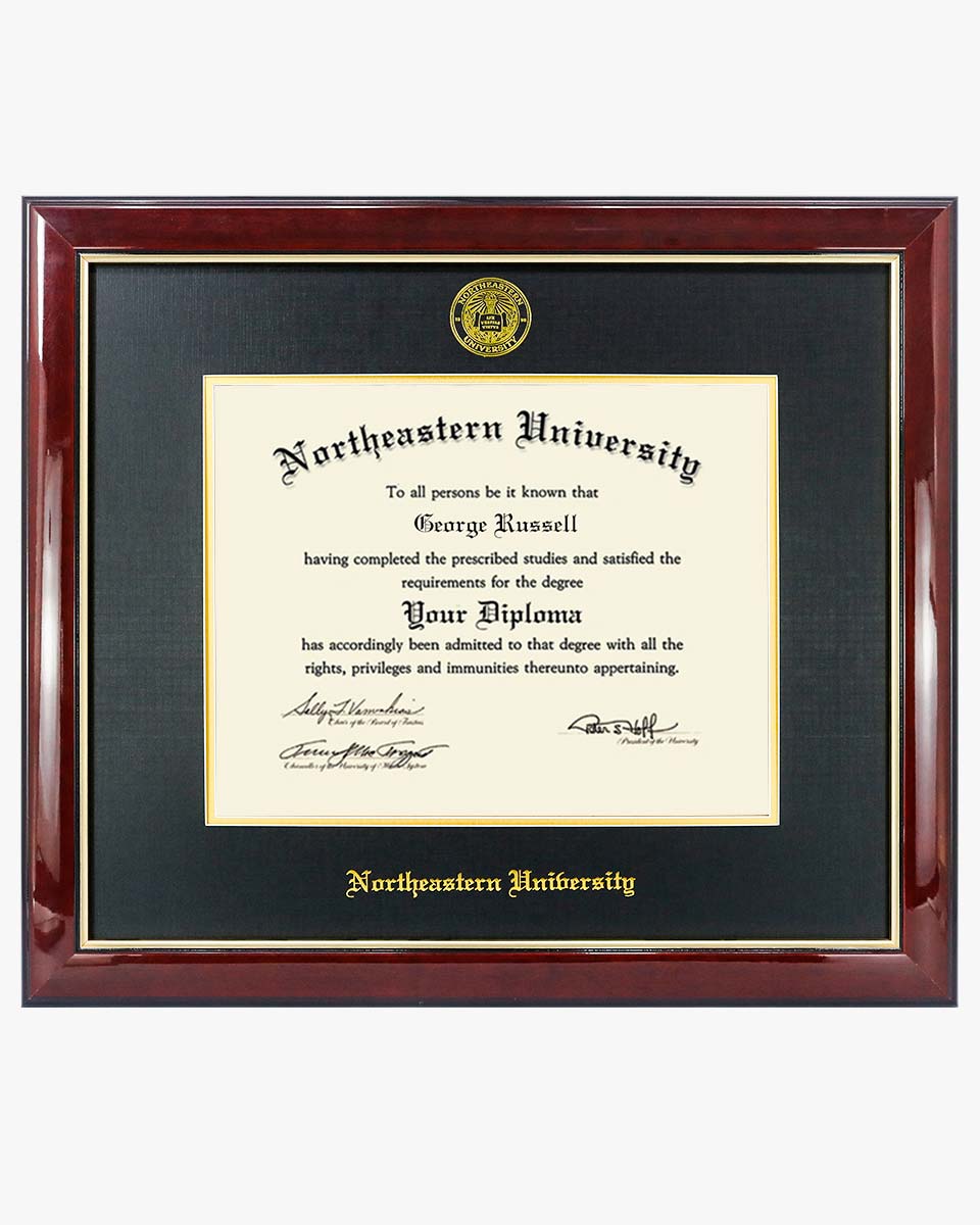 Deluxe Wooded Certificate Frame with Gold Foiled Logo - Various Universities & Sizes Available